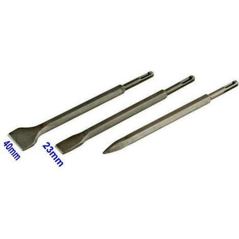 kit 3 SCALPELLI SDS PLUS 2 SPATOLA 1 A PUNTA  martello demolitore scalpello