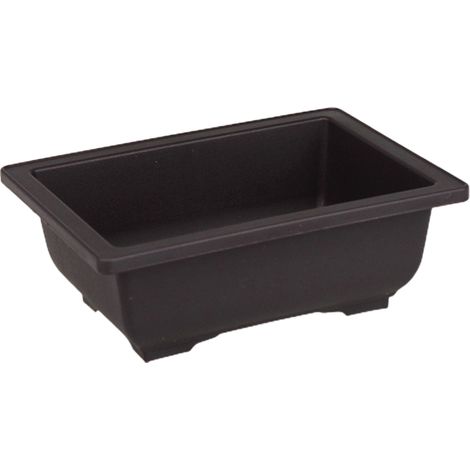 Maceta/platillo rectangular o cuadrado para plantas miniatura – Plástico resistente – Negro – Drenaje integrado – Tamaño 6–23 cm – Para cactus y suculentas (1/5)