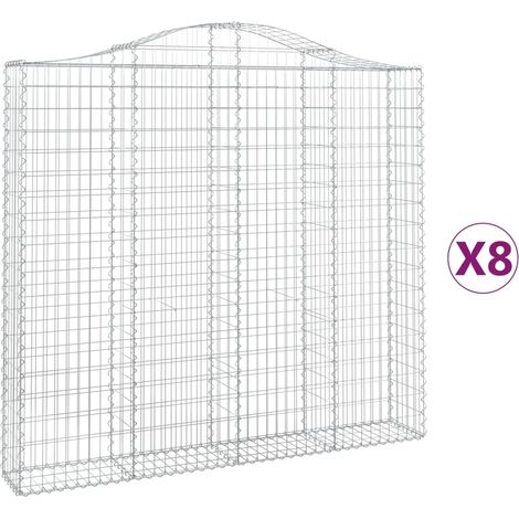 Maison Exclusive - Cestas de gaviones 8 uds forma de arco hierro