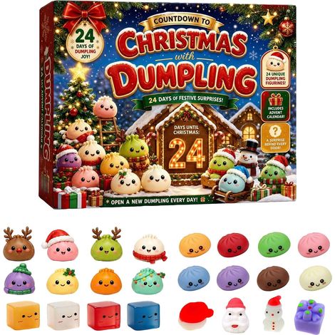 Calendrier de l'Avent Squishy 2026, 24 Figurines de Dumpling Surprise A05