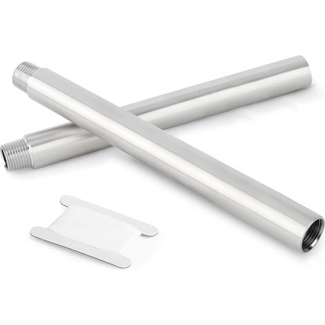 2 Pcs 250mm 1/2" Femelle x 1/2" Male BSP Nipple Cast Pipe 304 Stainless Steel Pipe Fittings (1/4)