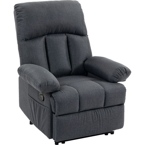 Massagesessel, dunkelgrau, 93 × 85 × 103 cm, Leinen, 27,7 kg (1/5)