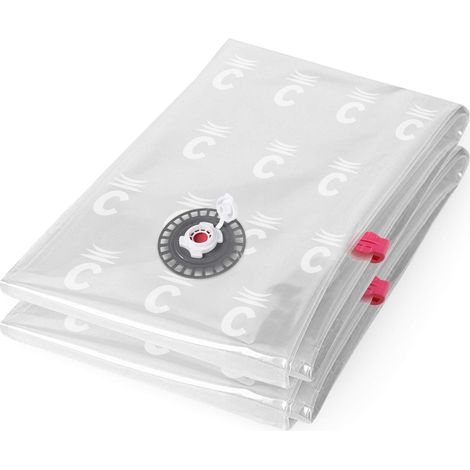 Compactor Set di 2 Sacchi a Compressione Sottovuoto ASPISPACE, Misura L, 80x100 cm, Trasparente (1/5)