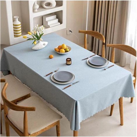 Nappe anti-taches Bleu clair 240x140 cm Rectangulaire Imperméable & Facile d'entretien