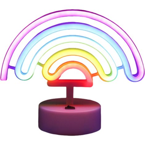Lampe de chevet décorative en forme de cœur, licorne arc-en-ciel et néon, idéale pour une chambre de fille. Cadeau parfait pour une petite fille. (1/5)