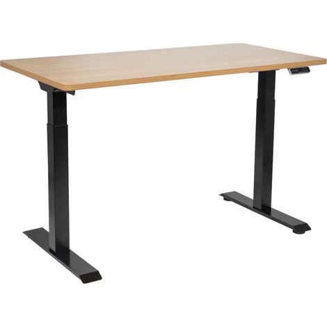 Sealey DH33 Dellonda Oak Electric Height Adjustable Standing Desk, 1400 x 700mm Dual Motor 100kg