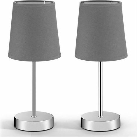 2x Lampes de chevet avec abat-jour anthracite Lampe de table bureau Moderne Maison Déco intérieur(Cendre de chanvre) (1/5)