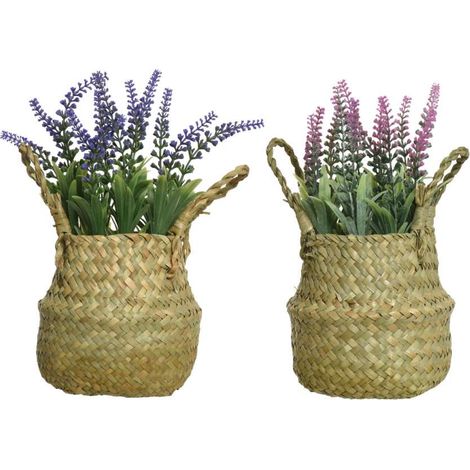 Pianta lavanda artificiale Con Cesto