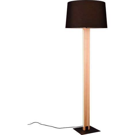 Lampada da terra, metallo e tessuto, nero, H 150 cm, Rahul (1/3)