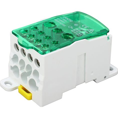 DIN-Schienen-Klemmenblock-Anschlusskasten, einpoliger Verteilerkasten 690V 250A, grüne Farbe, für elektrische Verdrahtung. (1/5)