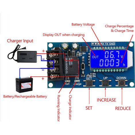 XY L10A Régulateur de Charge Batterie Lithium Module de Protection Écran LCD 6-60V (1/5)