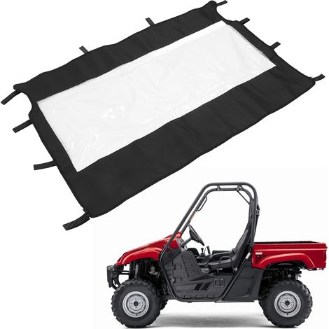 Ventana trasera flexible, excelente visibilidad, reduce el polvo, fabricada en PVC, para UTV Rhino 450, 660 y 700. (1/5)