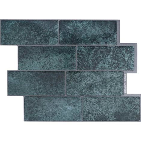 Piastrella subway 50 pcs Blu Verde 29 x 21 cm Poliuretano e PET vidaXL