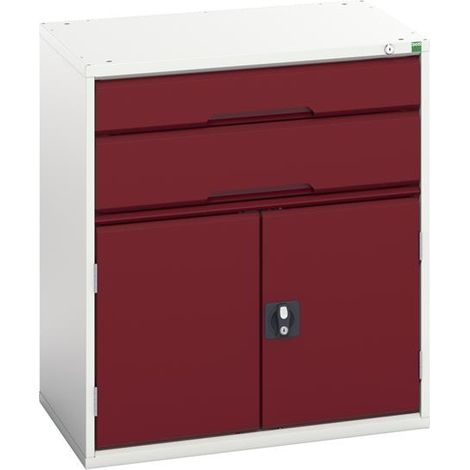 Bott 16925137.24 Verso 2 Drawer + Cupboard 900 x 800mm Crimson Red BOT169251374