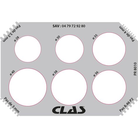 Plaque de contrôle diamètre et filetage pour arbre équilibreuses à roues - PR 8010 - CLAS Equipements