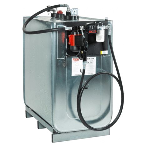 Pressol – Citerne double paroi 1000 L pour gasoil et fuel – Pompe à palettes 56 l/min – Détecteur de fuites optique – Dimensions 1800x800x1420 mm