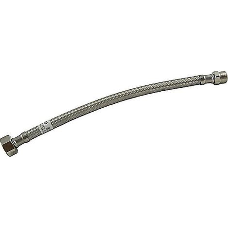 MATEU latiguillo m 3/8 - h 1/2 de 30cm inox , Latiguillo para instalaciones de agua. -Conexiones terminales de latón niqueladoManguera interior de goma, trenza de acero inoxida (1/3)
