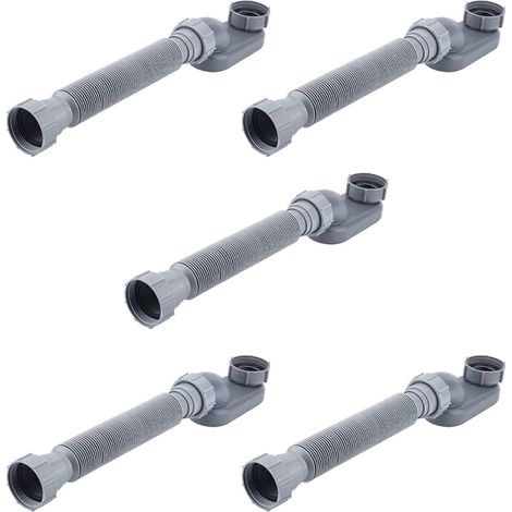 5X Profil Bas 1 1/2 P Siphon Flexible Baignoire Douche Tuyau de Vidange Plat P Siphon sur Pied Drain de Baignoire pour Baignoire Baignoire (1/5)