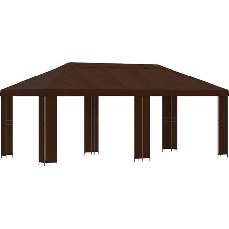 Gazebo da giardino 6 x 3 m Marrone Poliestere e Acciaio 190 vidaXL