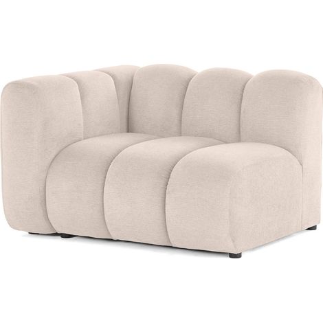 Lisa Design – Module d'assise gauche canapé d'angle 1 place – Tissu texturé beige – Dimensions 114x91cm – Confort optimal pour salon moderne (1/5)