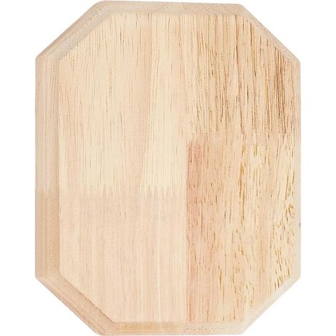 Plaque en Bois Brut de 15.5x12.7x1.7cm Octogone Couleur Amande Blanchie Socle D'Exposition en Bois Brut Plaque Vierge pour Décoration Intérieure et Bricolage (1/5)