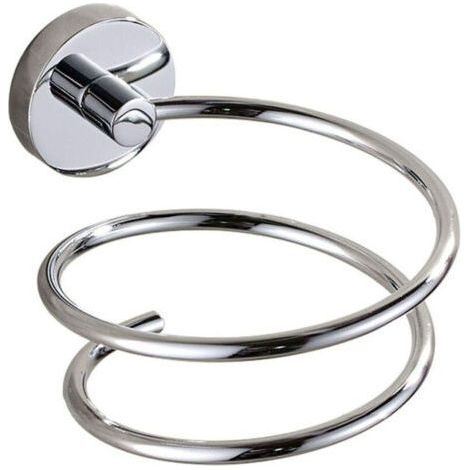 304 Stainless Steel Wall Mount Hair Dryer Holder - Heavy Duty Mount - Chrome Finish (1/5)