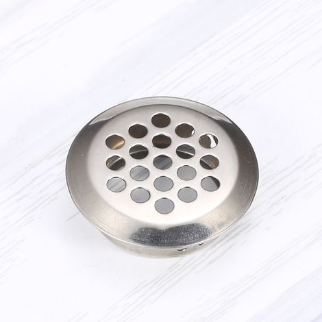 Grille de ventilation couleur acier inoxydable diamètre 25MM 1 maille ronde surélevée en acier inoxydable adaptée aux évents d'armoires de cuisine