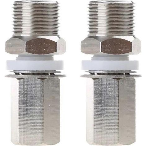 Lot de 2 adaptateurs de montage d'antenne S216 3/8-24 vers SO239, argent (1/5)
