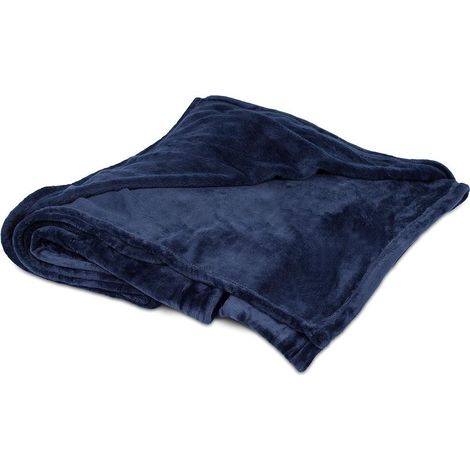 Couvertures en peluche - Bleu marine (bleu) - Couverture de canapé ultra douce - Jeté de canapé léger - Microfibre polyester - Voyage facile - Lit - 50 x 60 in (1/5)