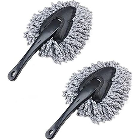 Lot de 2 brosses à dépoussiérer en microfibre ultra douces pour tableau de bord de voiture, pour le nettoyage de la maison, de la cuisine, de l'ordinateur, pour meubles, jardin (1/4)