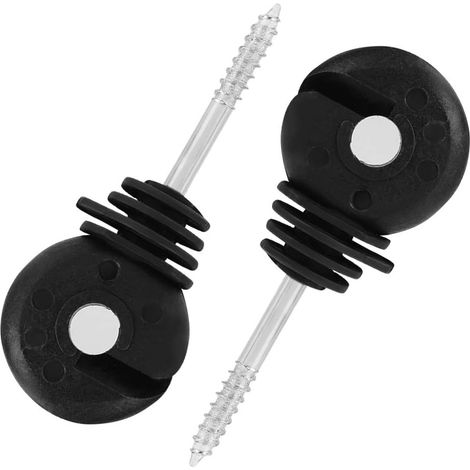 SHINING HOUSE 100 Stück Elektrozaun-Isolator, kurzer Schraubringisolator, Zubehör für elektrische Wiesenzaunpfosten, Holzpfostenisolator für (1/4)