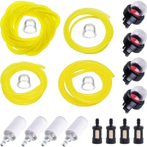 Lot de 4 Durite Essence Tondeuse avec Filtre à Carburant et Poire d Amorçage Tuyau Durite D'essence (2x3,5mm 2,5x5mm 3x5mm 3x6mm) pour Souffleur Coupe-Bordure Tronçonneuse Debroussailleuse (1/4)