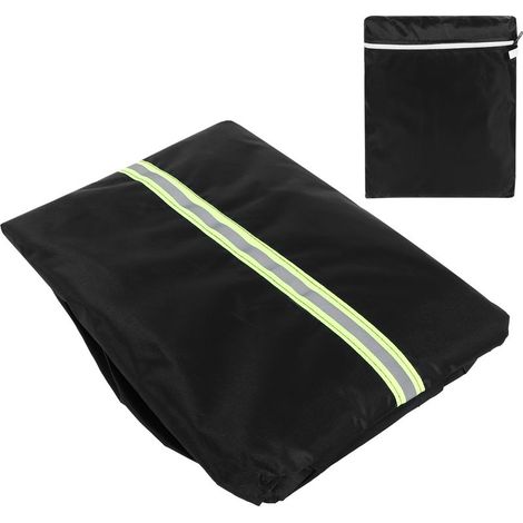 -Housse de Protection pour Table Ronde Extérieure 128x71cm Anti-UV Nylon Oxford Anti-Pluie Noir avec Sécurité Réfléchissante (1/4)