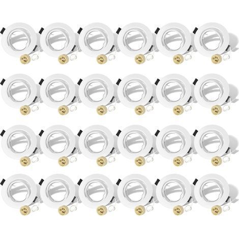 Set de 6 Spot encastrable, Pivotant 35°, Acier inoxydable, Douille GU10, Salon Salle de bain (1/5)