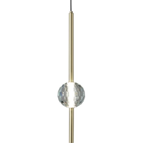 Cristalita - suspension LED dorée - verre cristal (1/3)