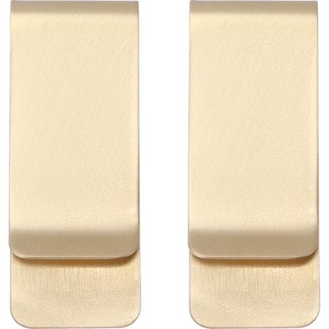 2Pcs Metal Money Clips Stainless Steel SpecialShaped Mini Wallets Credit Cards Holders for Men(Gold ) (1/5)