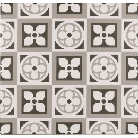 Aelle - Carrelage sol / mur effet ciment à motif 20x20 cm RIVOLI - BIARRITZ GRIS - Vendu par boîte de 1 m² (1/4)