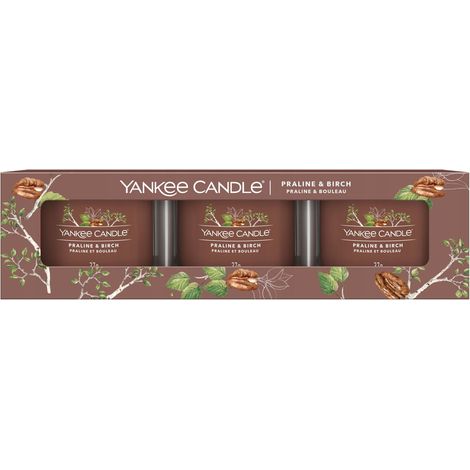 Coffret de 3 mini bougies praline et bouleau Yankee Candle de 3 x 37 g (1/2)