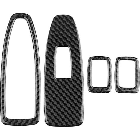 4pcs Film Carbone Panneau Lève-Vitre Garniture Couvre-Autocollant pour BMW Série 3 Série 4 13-19 (1/5)