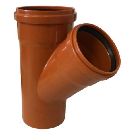 BRAGA RIDOTTA 45 ° AD INNESTO IN PVC CON GUARNIZIONE RAL 8023 - EE ¸100/ EE ¸50 RAL 8023