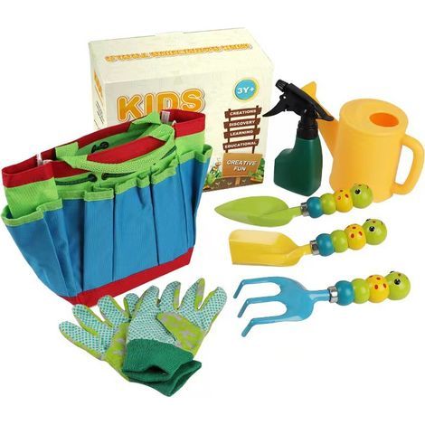 Outils de Jardinage,6 pièces Jardinage des Enfants,Ensemble d'outils de Jardin extérieur,Ensemble de Jardinage, Kit de Jardinage,Ensemble d'outils de Jardinage avec Sac (Grün) (1/3)