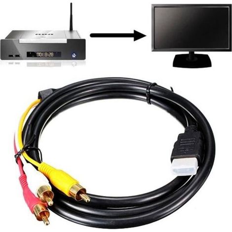 Câble HDMI RCA - YIER - 5Ft - 3 Connecteurs RCA - Plug and Play - Compatible HDTV (1/4)