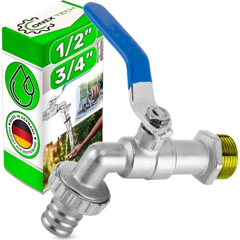 Robinet Exterieur Jardin pour Tuyau Ø1/2”x3/4” en Laiton Nickelé (1/5)