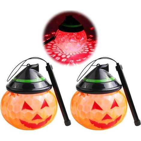 Halloween decorative lantern set for kids (2 pieces), pumpkin lanterns with LED lighting. (1/4)