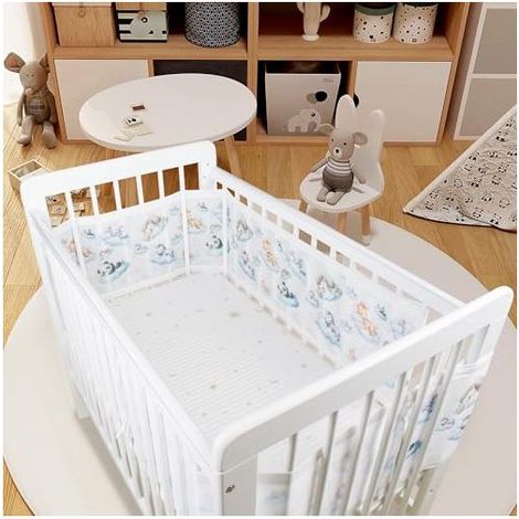Verstellbares Babybettgitter – Abnehmbares, waschbares, tragbares, atmungsaktives und stoßfestes 3D-Schutzgitter für Neugeborene, für alle Jahreszeiten (Cloud Dream) (1/5)