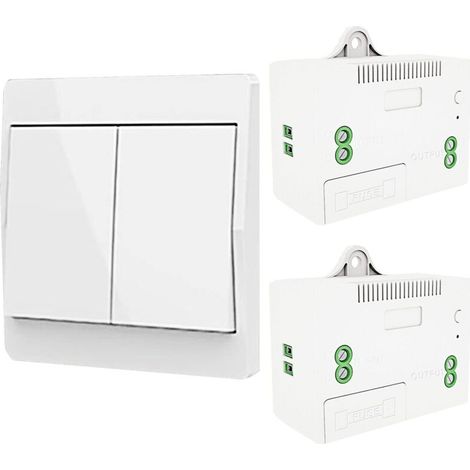 Drahtloser, selbstgenerierender Lichtschalter, Funkfrequenzschalter und Relaisempfänger, Steuerung mit Sicherung, batterieloser kinetischer Schalter (1-Wege-Set mit 2 Schlüsseln)
