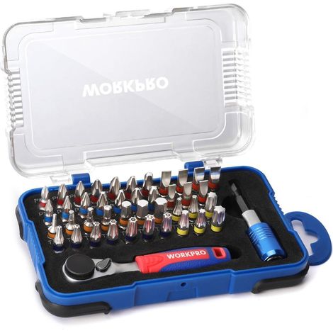 Coffret de 43 embouts de vissage avec mini-cliquet réversible et porte-embout magnétique (1/5)