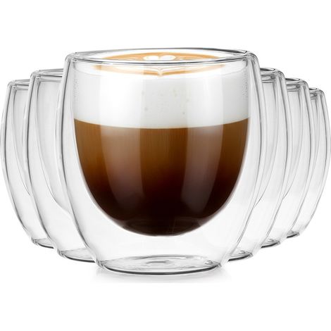 Doppelwandige Thermogläser für Kaffee und Tee, 250 ml, 6 Stück. (1/5)