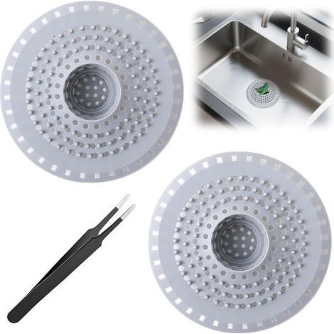 2 PCS Hair Catcher, Bathtub Hair Catcher, Hair Shower Filter Anti Hair Bathtub Filter, Silicone Shower Hair Catcher, Kitchen Sink Filter and Anti Blocking (1/5)