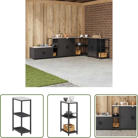 Étagère cuisine - Rangement de cuisine avec étagère Noir 60 x 50 x 92 cm Acier (1/5)